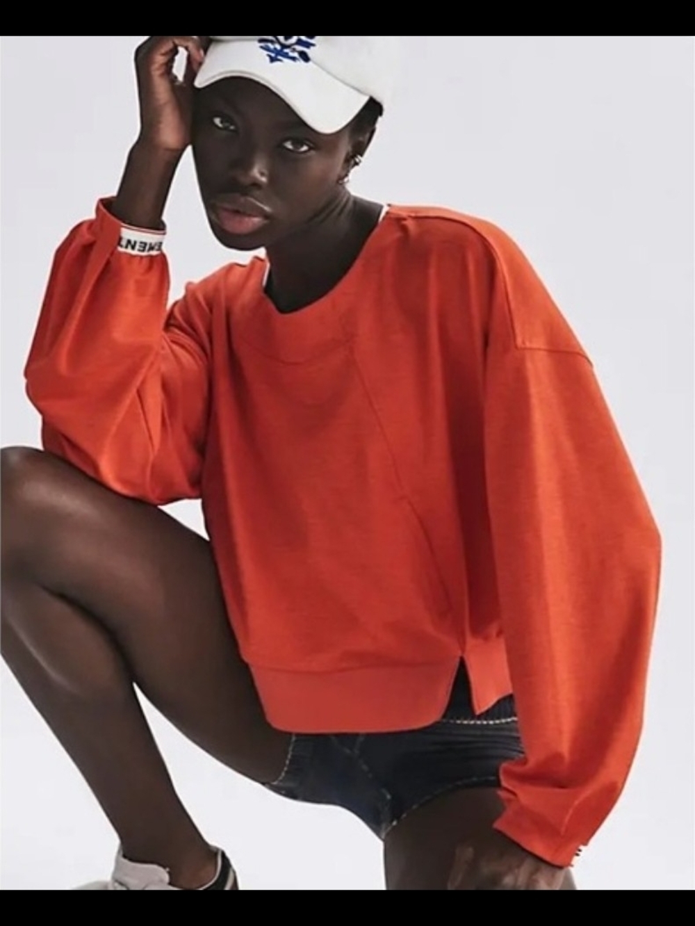 FP MOVEMENT Jump Start Layer Pullover Top NWT Scarlet Orange XS